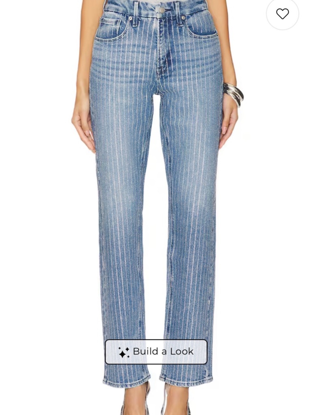 Good American Icon Straight Rhinestone Jeans - Picture 2 of 4